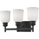 Burbank 3 Light 9.25 inch Matte Black Vanity Light Wall Light
